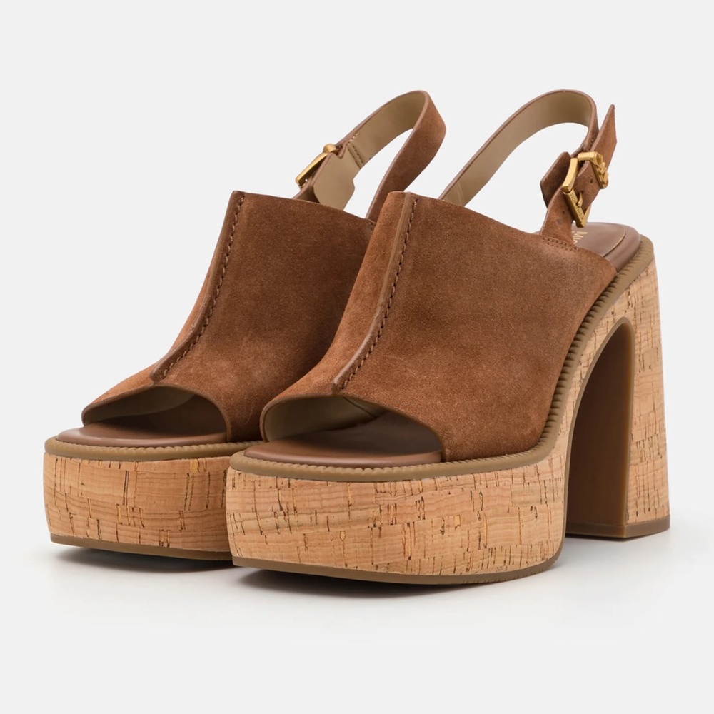 Michael Kors Tan Suede Platform Heels